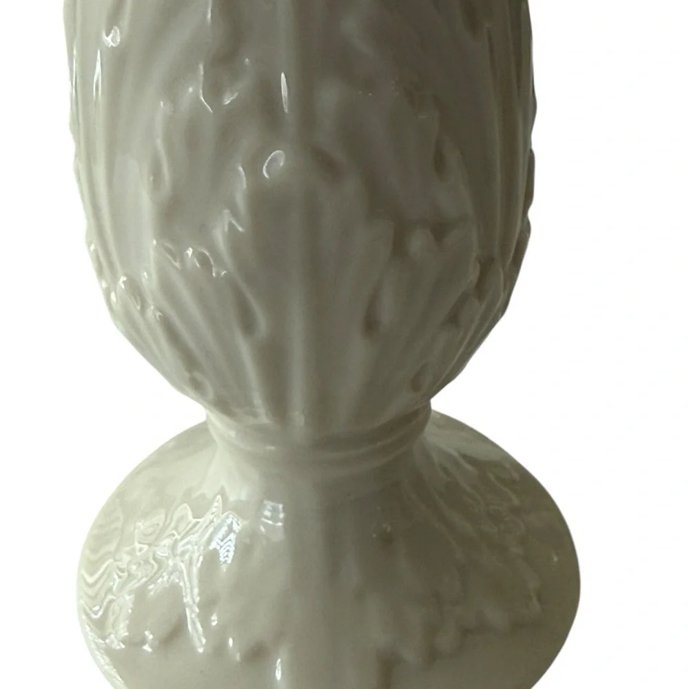 Lenox Florentine Porcelain Bud Vase Embossed Leaves Made in USA Vintage 1970’s